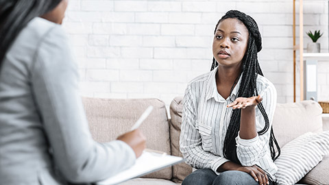 Afro woman on counselling