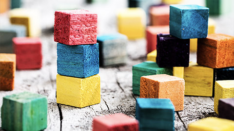 Multi-colored building blocks