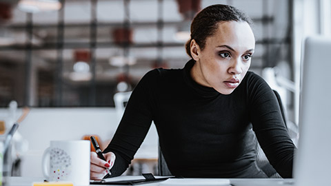 woman working with computer