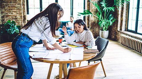 A small group of entrepreneurs planning the long-term strategy of their business