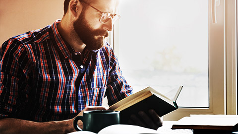 a person reading a book