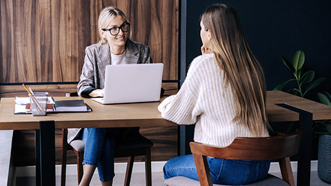 woman on interview