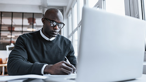 Man on computer