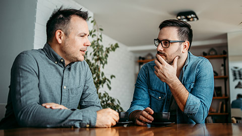 Colleagues talking