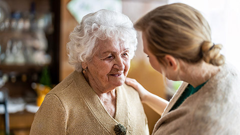 A support worker with a client