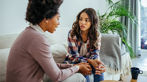 a young lady consulting to her counsellor