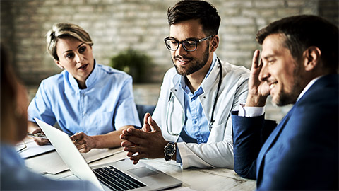 A groups of health professionals in discussion