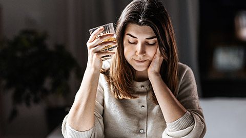 woman drinking alchohol