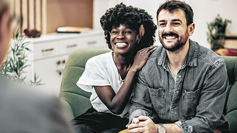 happy couple on counselling