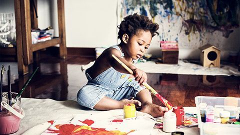 A child painting