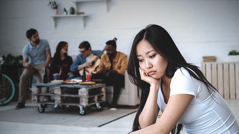 Young girl isolated from peer