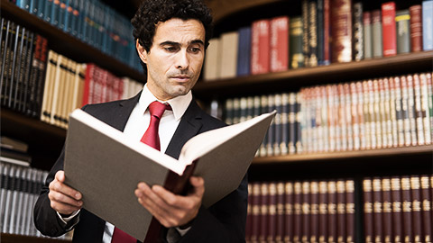 A lawyer looking over intellectual property laws