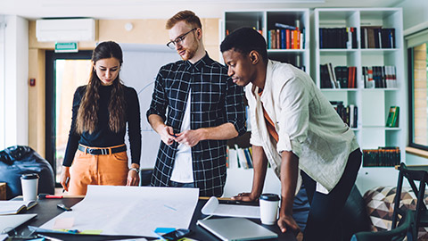 A group of designers working on a project