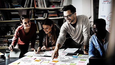 A group of designers planning a design project