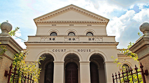 an outside shot of a courthouse