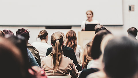 A group of accountants at a training course