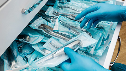 A drawer full of medical supplies