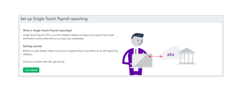 set up single touch payroll reporting dialogue box