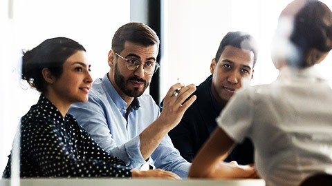 a leader being decisive in a meeting