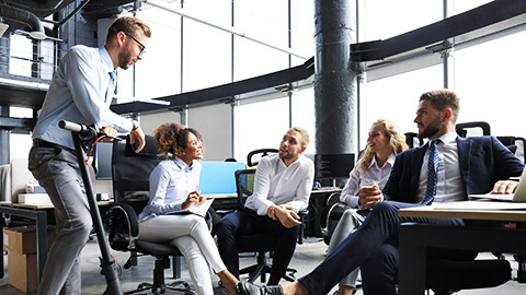 a group having an informal meeting