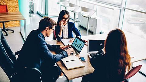 A Finance Team reviewing the organisation's AGM Budget