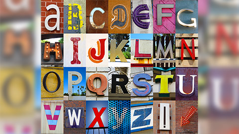 a collage of images of letters forming the alphabet