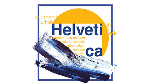 helvetica typeface in a design layout