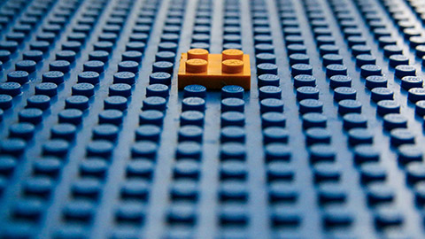 Close view of a lego plate