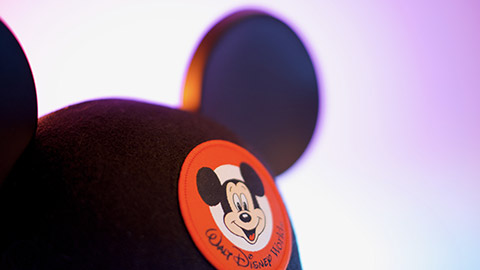 A close view of a Disney World hat