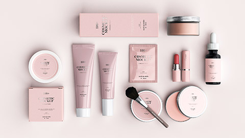 A collection of cosmetics