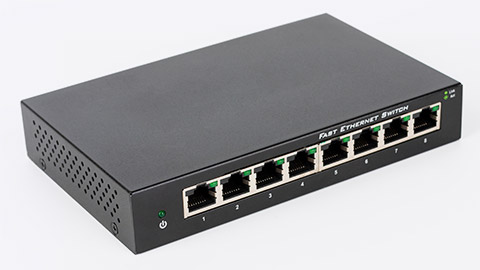 An ethernet switch on a white background