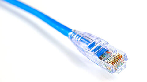 An ethernet cable isolated on a white background