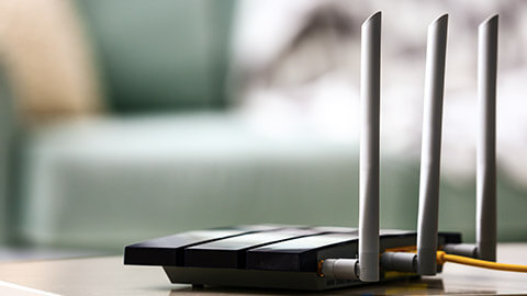 A wireless modem on a table