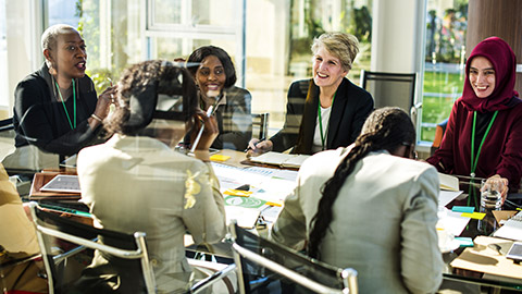 Group of business women from diverse backgrounds