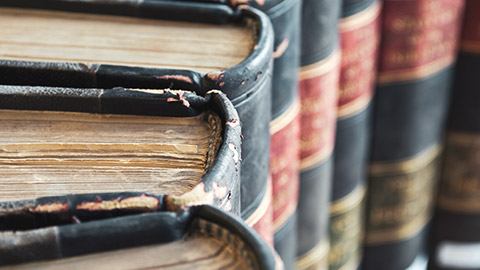 Macro view of old law books