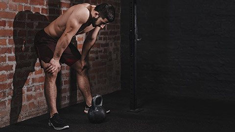 man fatigued after exercise