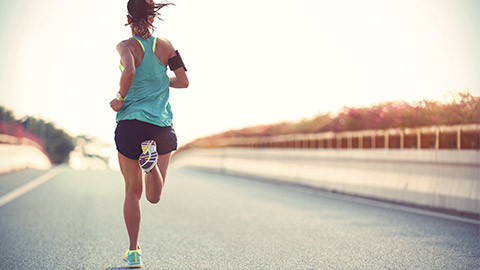 woman running outside