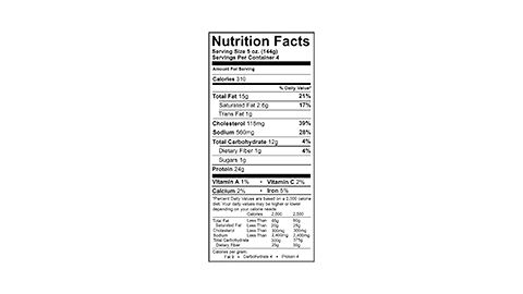 nutrition label 2