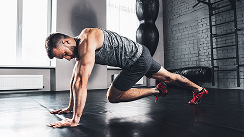 Male working out in a gym