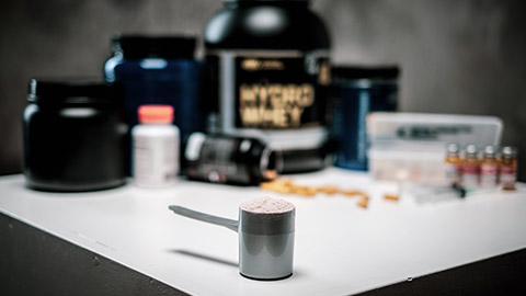 Various supplements on a table