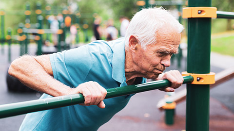 Old man exercising