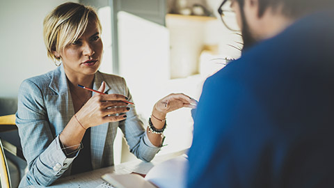 counsellor talking to client