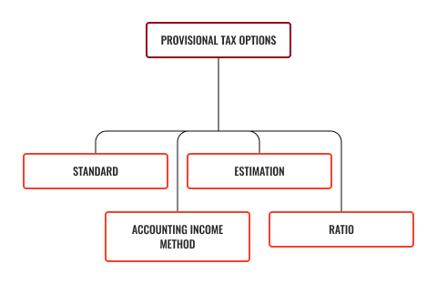 Flowchart depicting provisional tax options