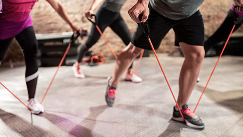 group using resistance bands