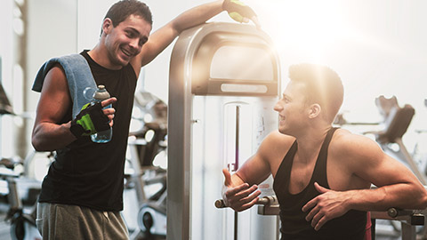 mates talking at the gym