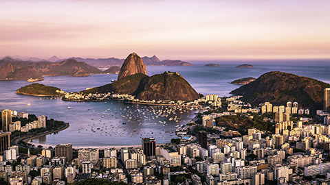 sunset overview of Rio de janeiro