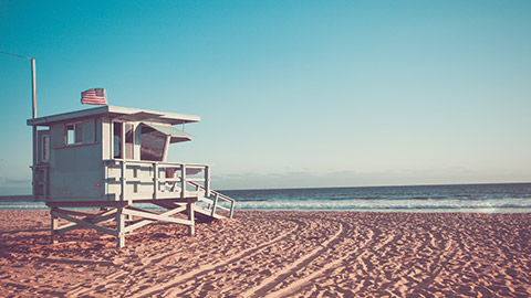 iconic california beach scene