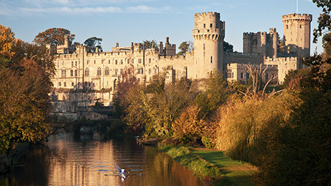 warwick castle on a sunny afternoon