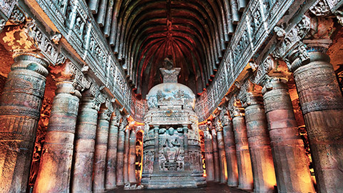 interior view of Ajanta Caves