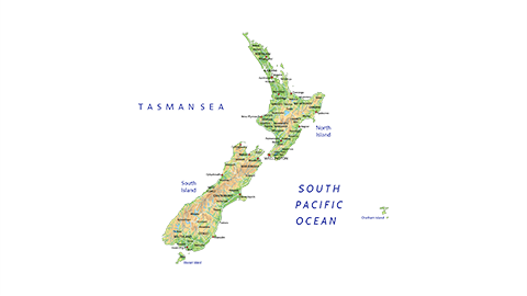 Map of New Zealand